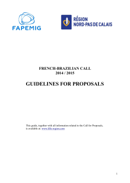 GUIDELINES FOR PROPOSALS