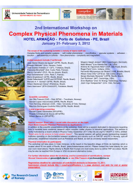 Complex Physical Phenomena in Materials