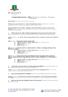 Transportation Service - FAQ`s / Serviço de transporte – Perguntas