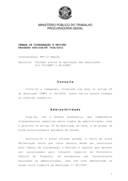 Processo PGT/CCR/nº 7546/2010 - Ministério Público do Trabalho