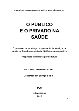 O PÚBLICO E O PRIVADO NA SAÚDE - Biblioteca Digital da PUC-SP