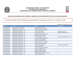 Lista dos estudantes do campus de João Monlevade
