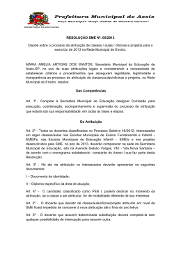 resolução sme nº. 05/2013 - Secretaria Municipal da Educação de