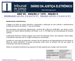 TJ-GO DIÁRIO DA JUSTIÇA ELETRÔNICO - EDIÇÃO 1470