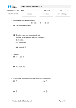 Ficha de Avaliação de Matemática n.º 3 Página 1 de 4 1