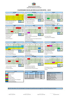 Calendário Escolar - Educação Infantil 2015