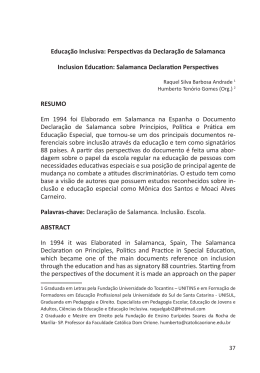 Educação Inclusiva: Perspectivas da Declaração de Salamanca