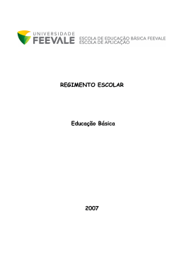 REGIMENTO ESCOLAR Educação Básica 2007