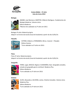 Ensino Médio – 3ª série Lista de Livros 2014 Biologia AMABIS, José
