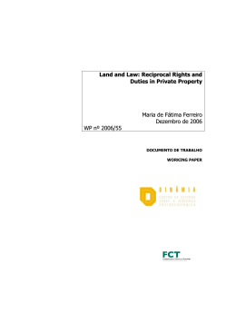 Land and Law: Reciprocal Rights and Duties in - dinâmia`cet-iul