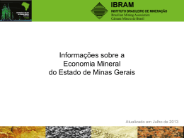 Informações sobre a Economia Mineral do Estado de Minas