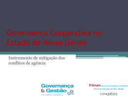 Governança Corporativa no Estado de Minas Gerais