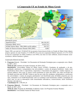 A Cooperação UE no Estado de Minas Gerais