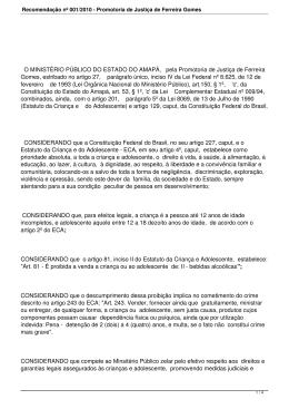Recomendação 001/2010 - Ministério Público do Estado do Amapá