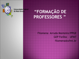 Formação de Professores – Filomena Arruda Monteiro