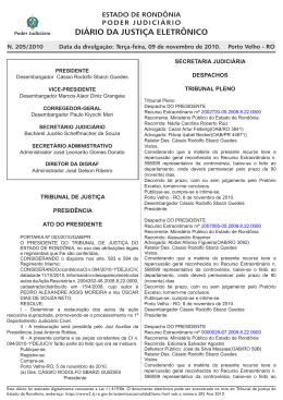 diário da justiça eletrônico - Tribunal de Justiça de Rondônia