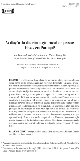 Avaliação da discriminação social de pessoas idosas em Portugal1