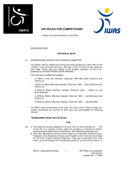IWF RULES FOR COMPETITIONS