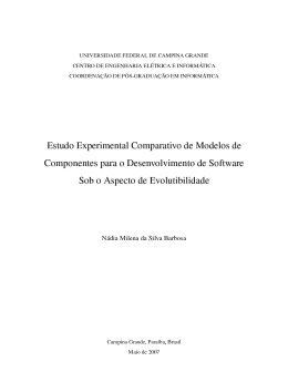 Estudo Experimental Comparativo de Modelos de Componentes