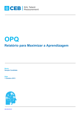 OPQ Relatório para Maximizar a Aprendizagem