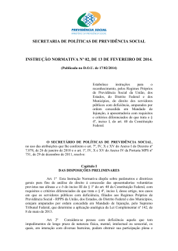 Instrução Normativa nº 02/2014 - Ministério da Previdência Social