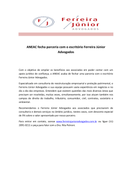 ANEAC fecha parceria com o escritório Ferreira Júnior Advogados