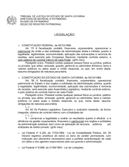 LEGISLAÇÃO - Tribunal de Justiça de Santa Catarina