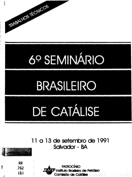 6<? SEMINARIO BRASILEIRO DE CATALISE