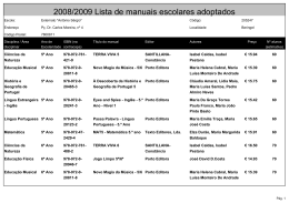 2008/2009 Lista de manuais escolares adoptados