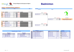 Calendário Encontros Badminton 2011-2012