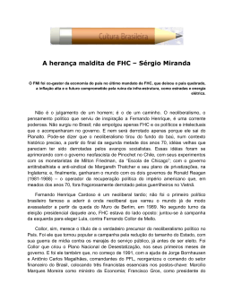 A herança maldita de FHC – Sérgio Miranda