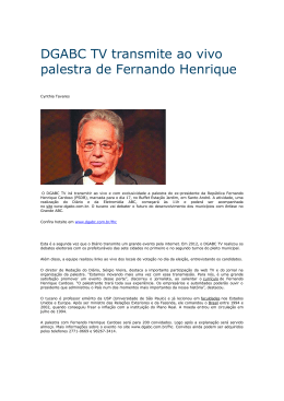 DGABC TV transmite ao vivo palestra de Fernando Henrique