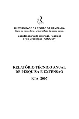relatório técnico anual de pesquisa e extensão rta 2007