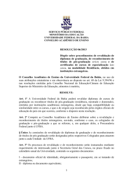 Resolução 06.2013 - Universidade Federal da Bahia