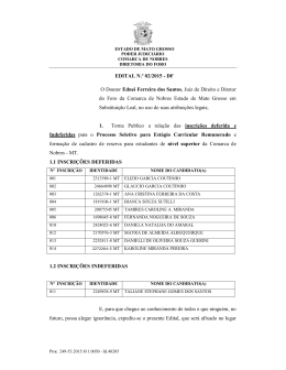 EDITAL N.º 02/2015 - DF O Doutor Ednei Ferreira dos Santos, Juiz