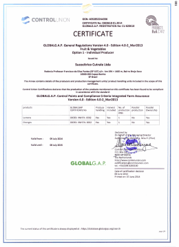 Certificado Internacional GLOBALG.A.P.