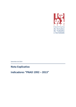 Nota Explicativa Indicadores “PNAD 1992 – 2013”