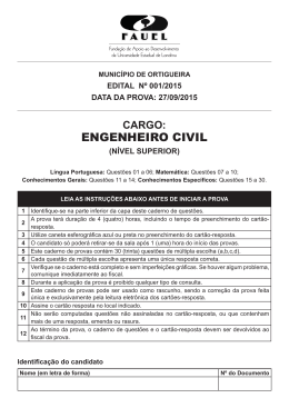 Prova Objetiva - Cargo de ENGENHEIRO CIVIL