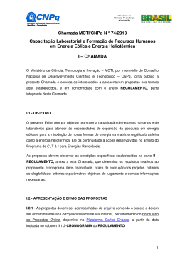 Chamada Energia Eólica 74_2013 - Plataforma Lattes