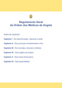 Regulamento Geral da Ordem dos Médicos de Angola