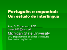 Português e espanhol: Um estudo de interlíngua