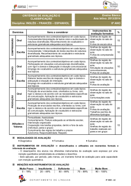 2013/2014 Disciplina: INGLÊS – FRANCÊS – ESPANHOL 8