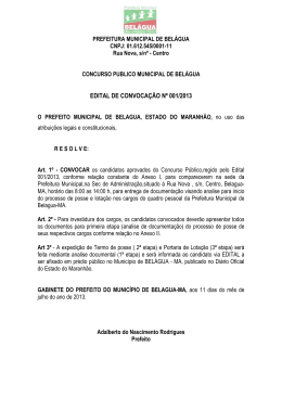 prefeitura de belágua convoca aprovados