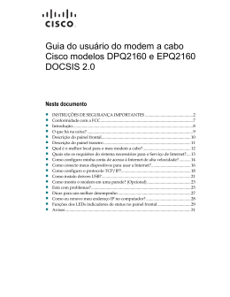 Guia Do Usuário Do modem A Cabo Cisco Modelos DPQ2160 E