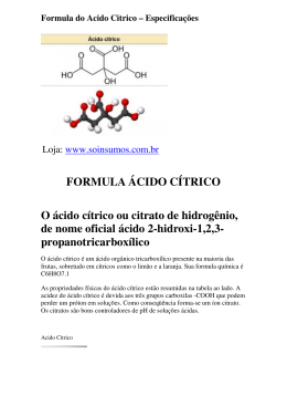 FORMULA ÁCIDO CÍTRICO O ácido cítrico ou citrato