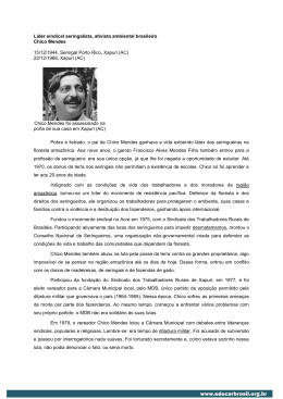Líder sindical seringalista, ativista ambiental brasileiro Chico