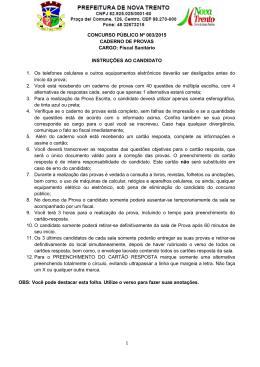 1 CONCURSO PÚBLICO Nº 003/2015 CADERNO DE