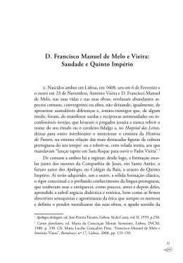 D. Francisco Manuel de Melo e Vieira: Saudade e Quinto Império