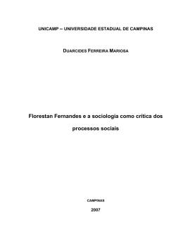 Florestan Fernandes e a sociologia como crítica dos