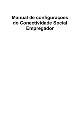 Manual de configurações do Conectividade Social